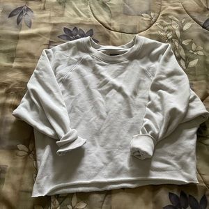 WHITE CROPPED AERIE SWEATSHIRT